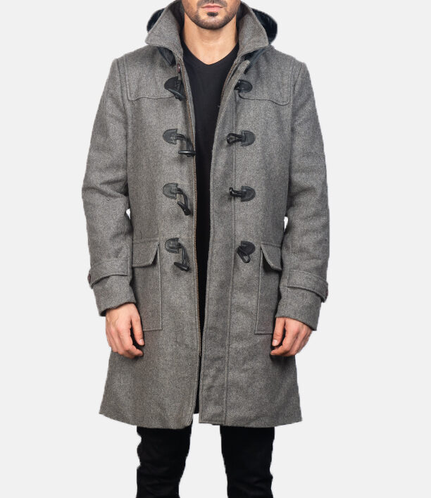 Mens Duffle Grey Wool Coat0980-4-1599202168599
